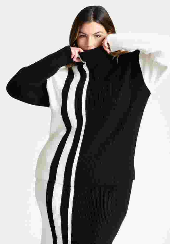 Vertical Stripe Colorblock Sweater image number 1