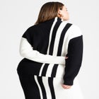 Vertical Stripe Colorblock Sweater image number null