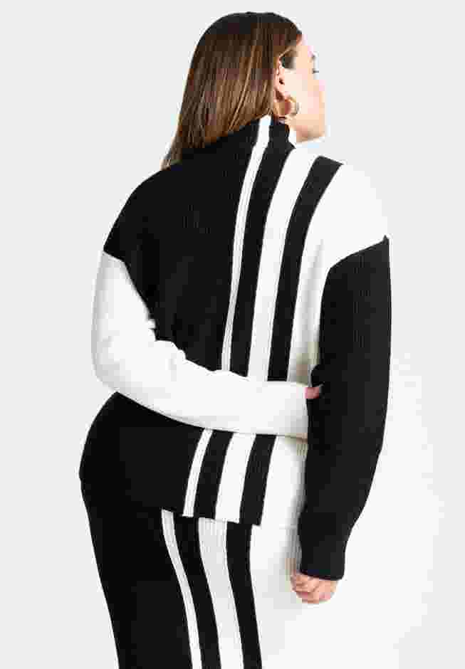 Vertical Stripe Colorblock Sweater image number 2