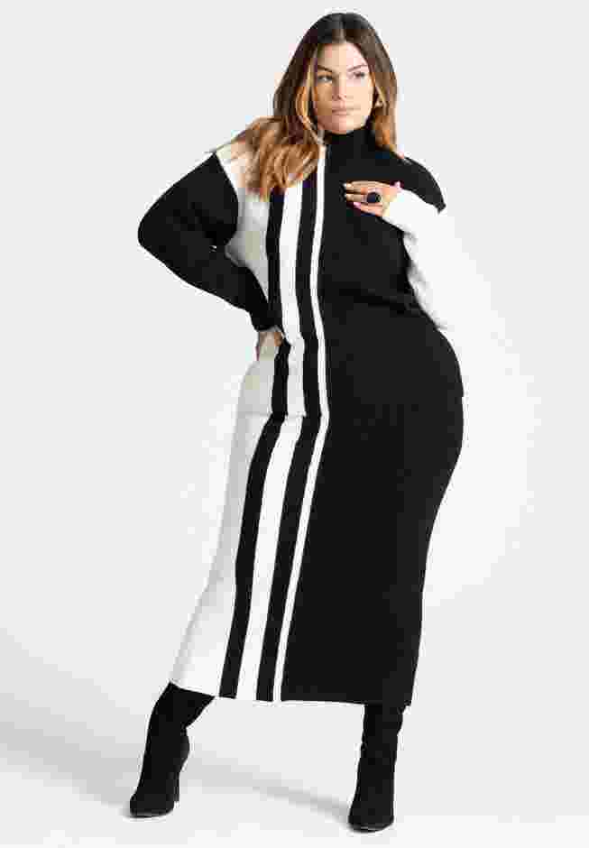 Vertical Stripe Colorblock Sweater image number 3