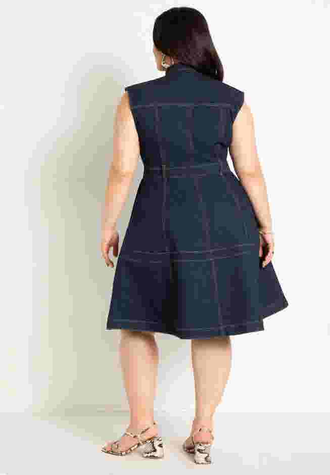 Fit & Flare Denim Dress image number 1