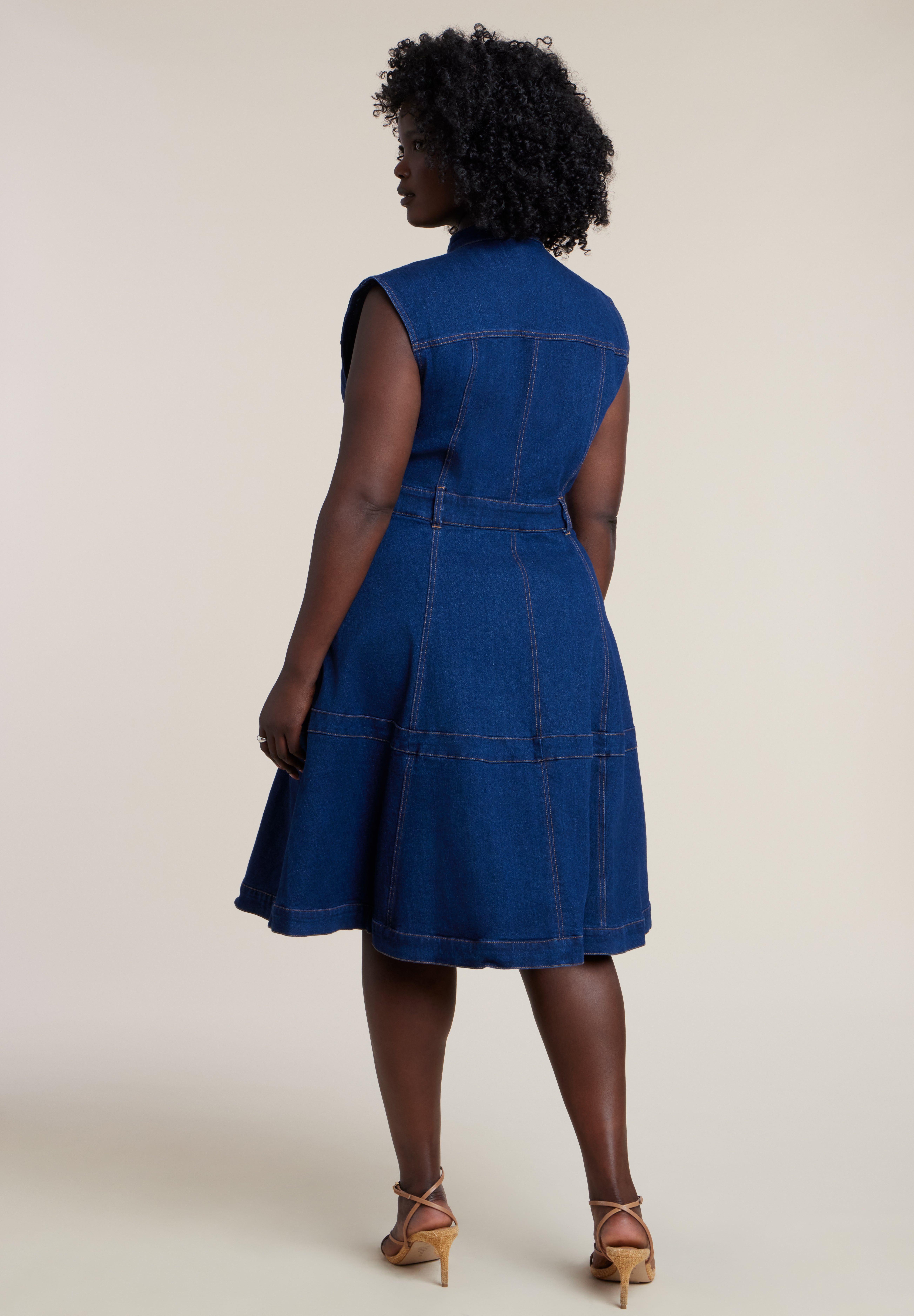 Fit & Flare Denim Dress image number 1