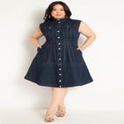 Fit & Flare Denim Dress image number null