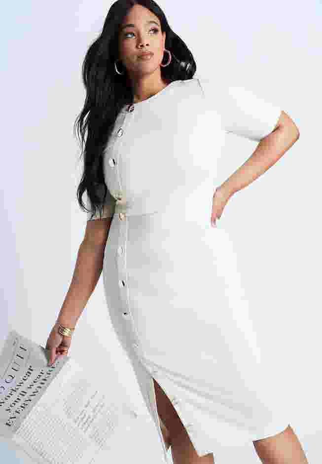 Button Front Workwear Dress image number 3