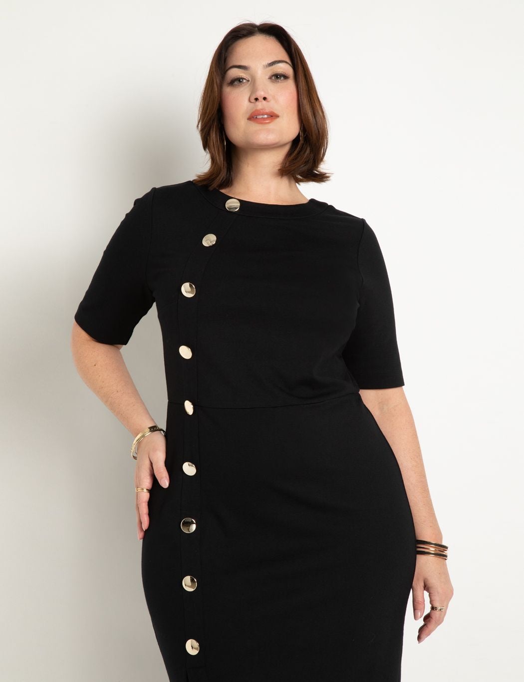 オールインワン・サロペット Joseph Dania Midi Dress With Button Placket And Side Slits JOSEPH Dania Button-Down Midi Dress in BLACK | endource