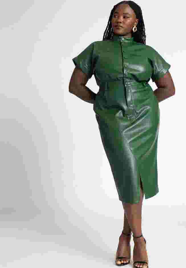 Faux Leather Midi Dress image number 3
