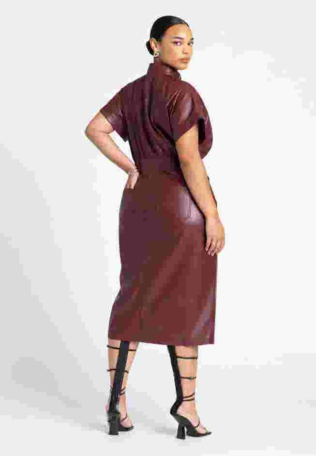 Faux Leather Midi Dress image number 1