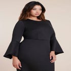 Flare Sleeve Scuba Dress image number null