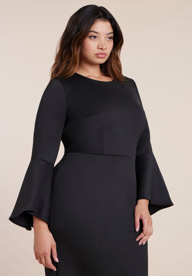 Flare Sleeve Scuba Dress image number 2