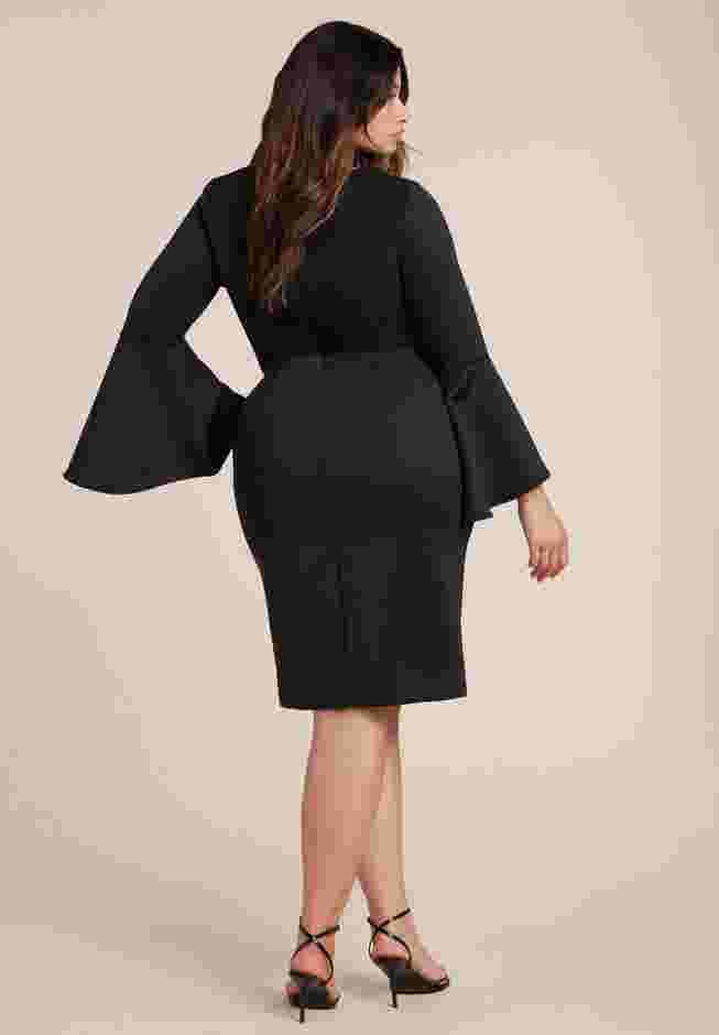 Flare Sleeve Scuba Dress image number 3
