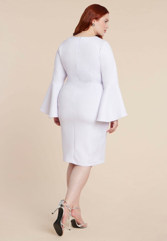 Flare Sleeve Scuba Dress image number 3