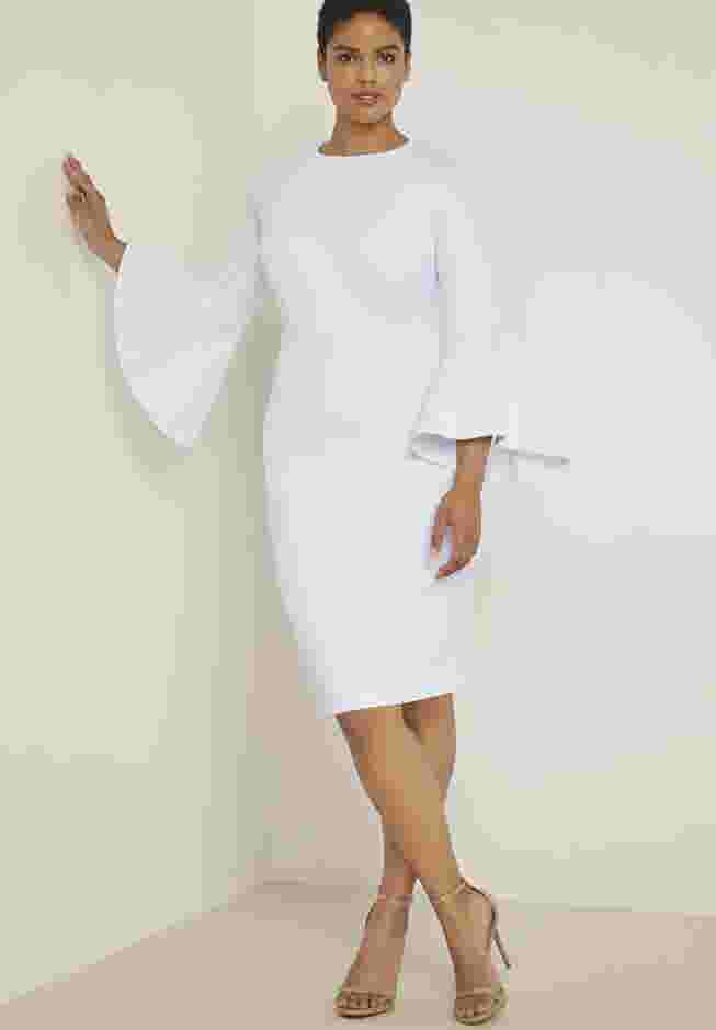 Flare Sleeve Scuba Dress image number 0