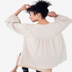 Keyhole Tiered Textured Knit Tunic image number null