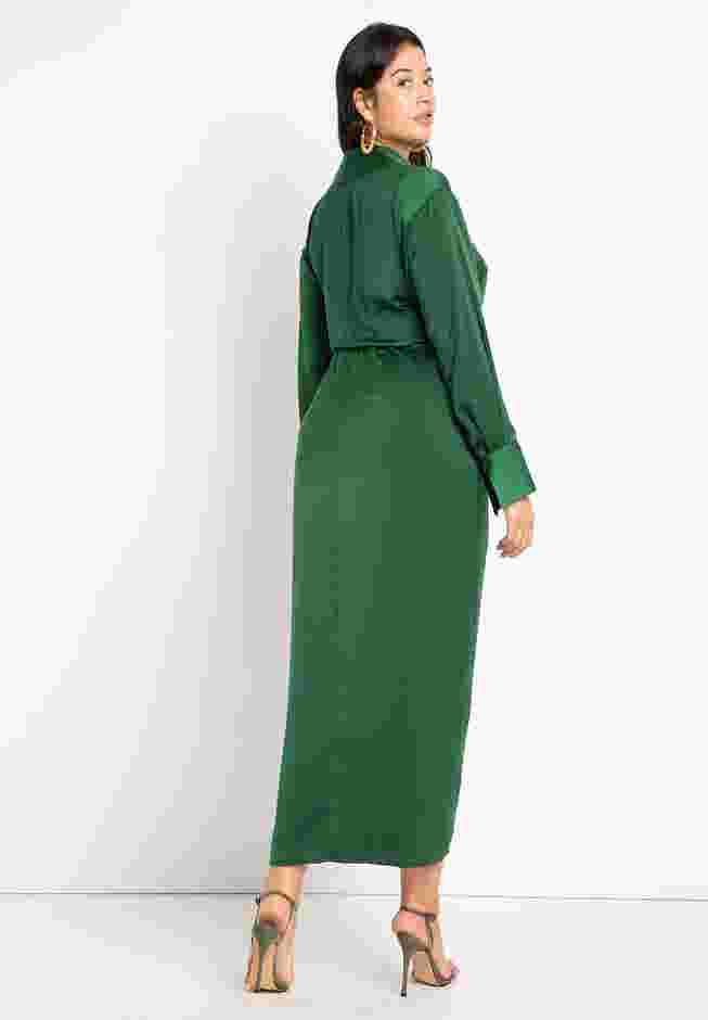 Satin Maxi Wrap Dress image number 2