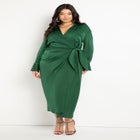 Satin Maxi Wrap Dress image number null