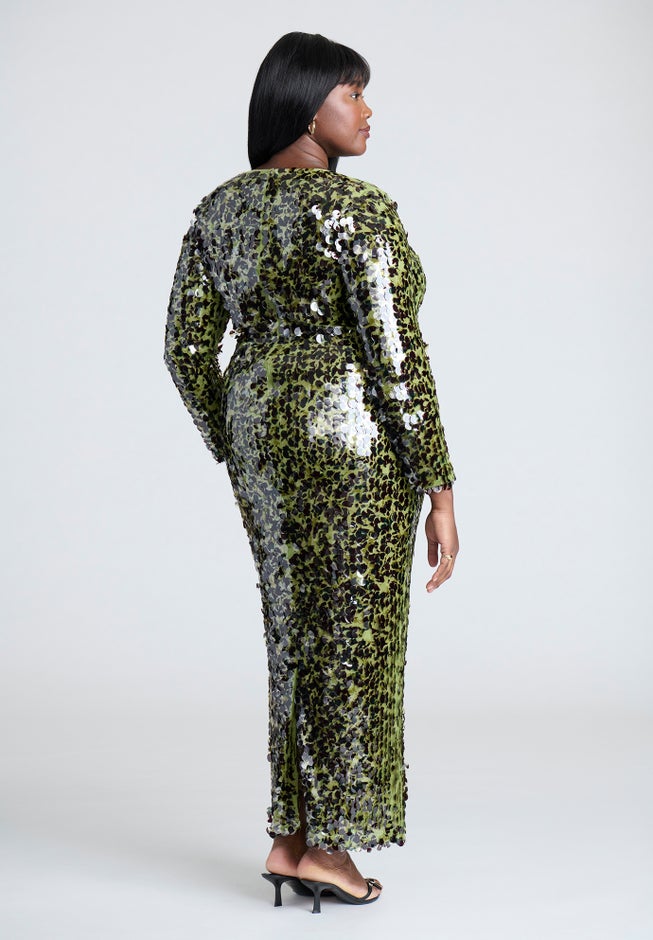 Paillette Sequin Maxi Dress image number null