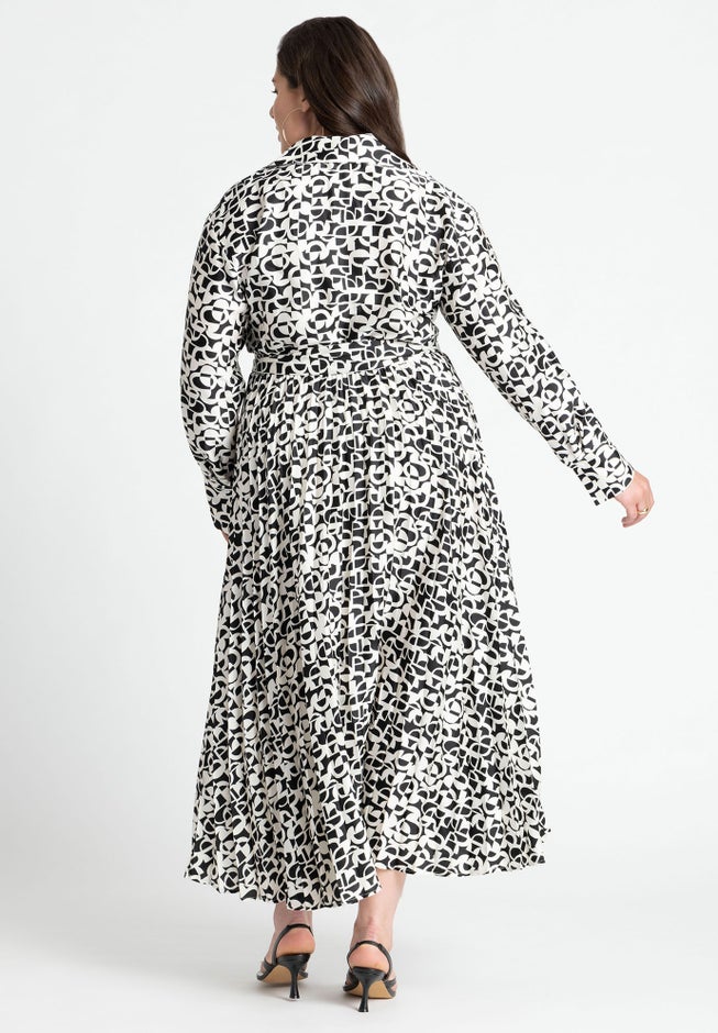 Pleated Skirt Fit And Flare Dress image number null