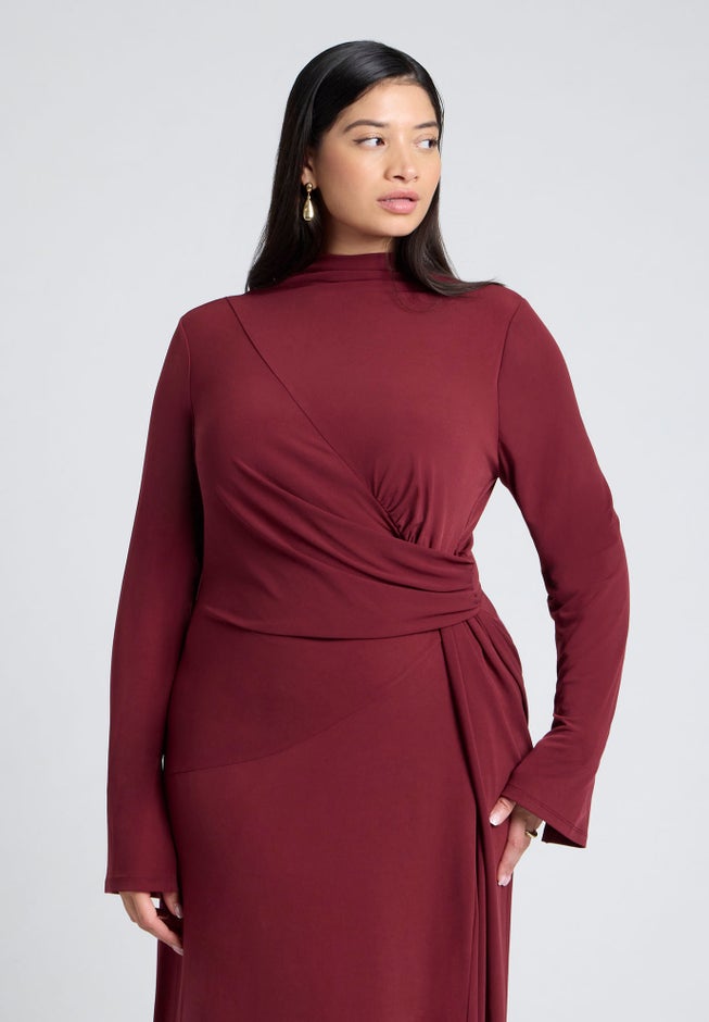 Cowl Back Asym Dress image number null