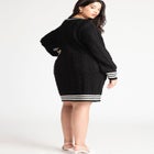 Cardigan Sweater Dress With Stripe Detail image number null