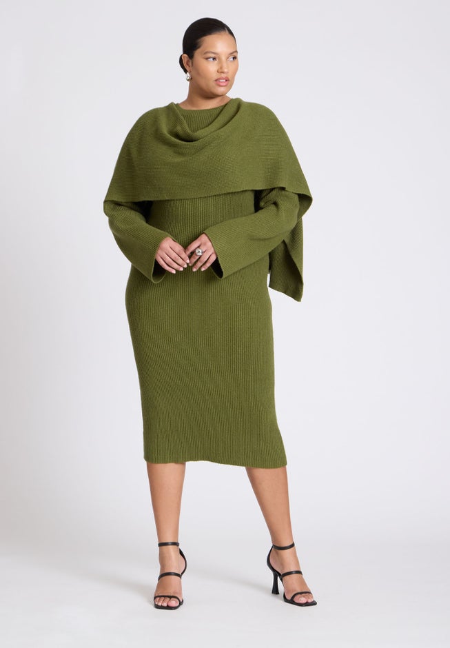 Scarf Sweater Dress image number null