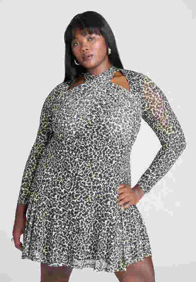 Wrap Front Keyhole Mini Dress image number 1