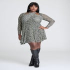 Wrap Front Keyhole Mini Dress image number null