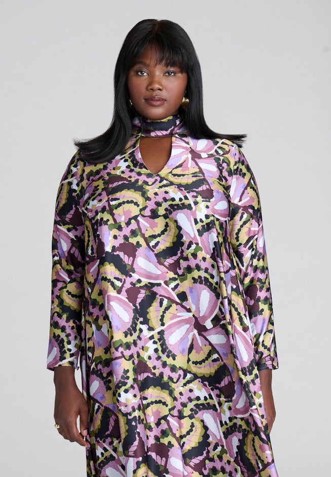 Draped High Neck Maxi Dress image number 3