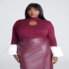 Bell Sleeve Sweater With Keyhole image number null