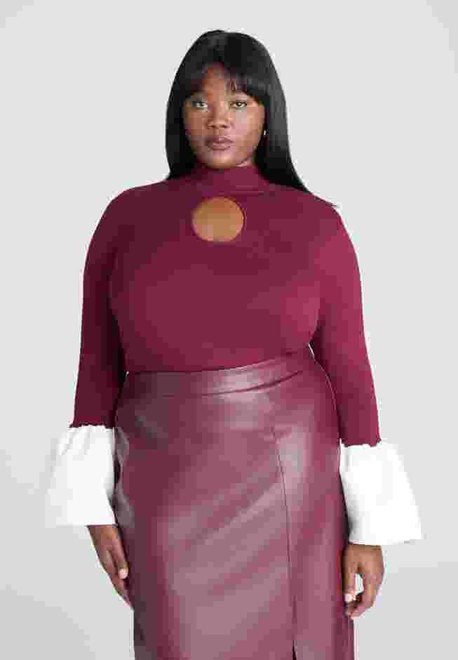 Bell Sleeve Sweater With Keyhole image number 0