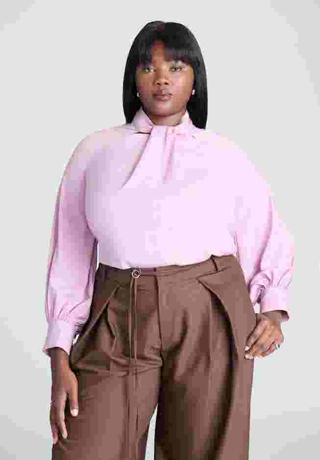 Neck Tie Top With Cut Outs image number 0