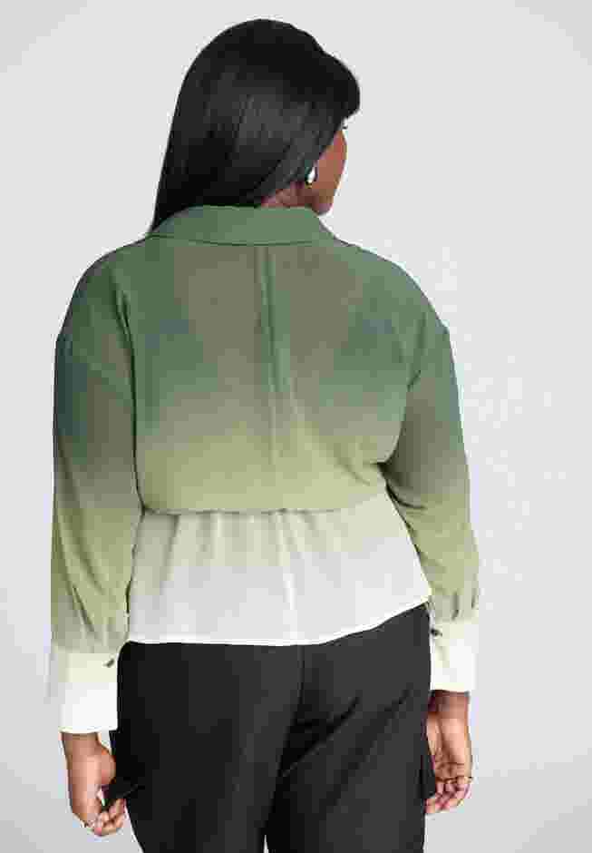 Ombre Wrap Button Down Top image number 1