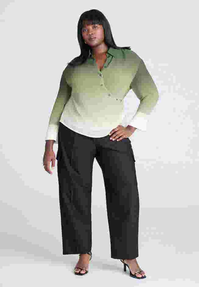 Ombre Wrap Button Down Top image number 2