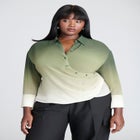 Ombre Wrap Button Down Top image number null