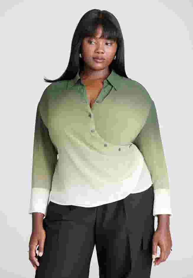 Ombre Wrap Button Down Top image number 0