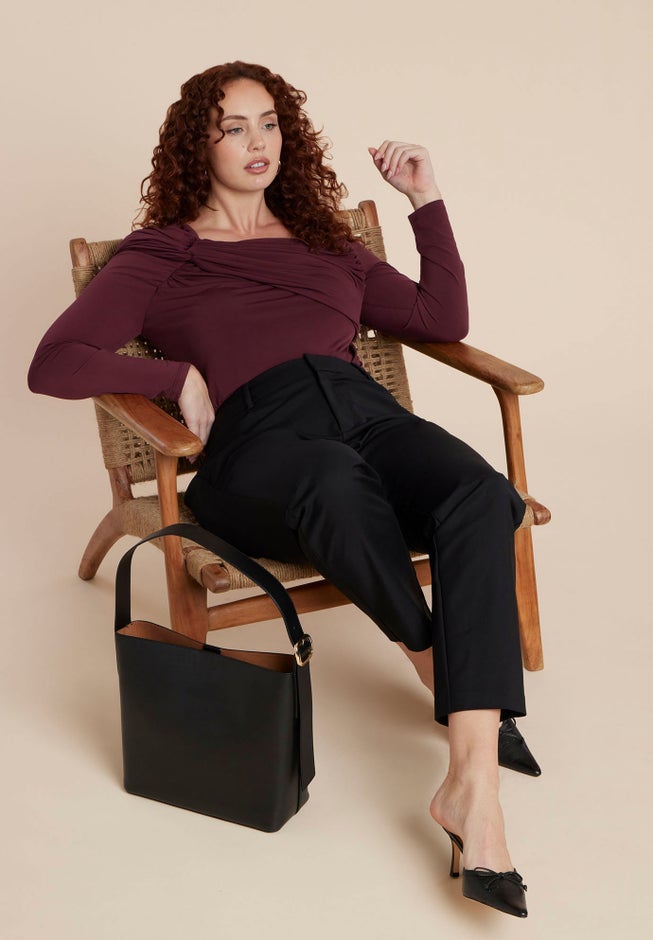 Shoulder-Twist Drape Top image number 2