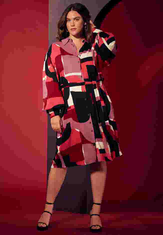 Exaggerated Sleeve Shirt Dress image number 0