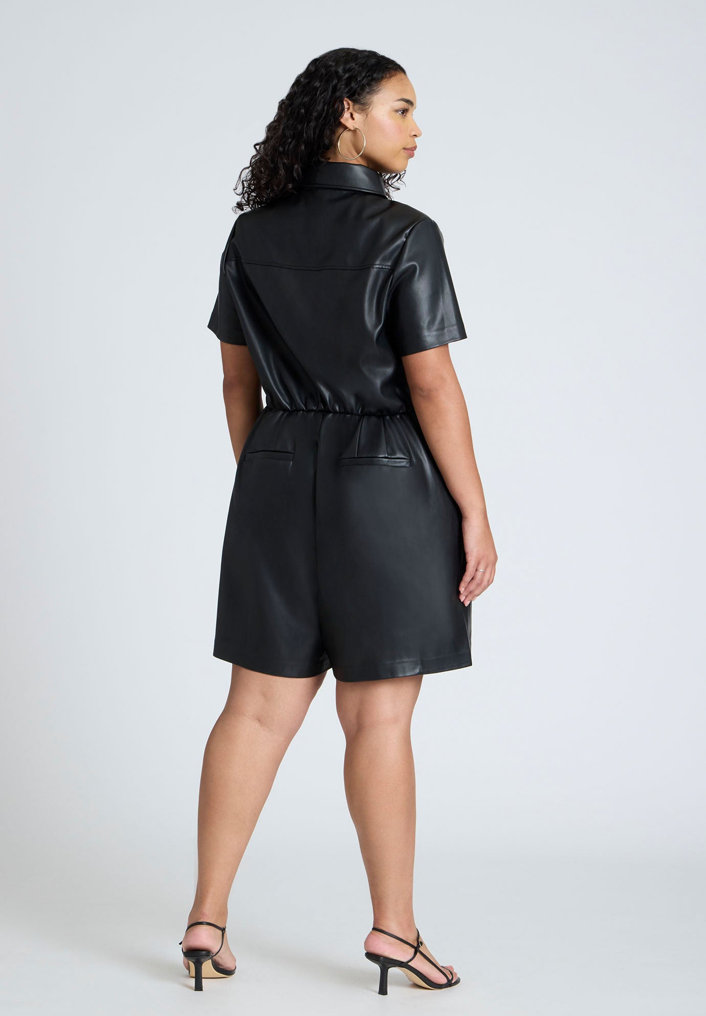 Leather Short Romper image number 1