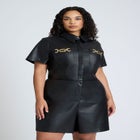 Leather Short Romper image number null