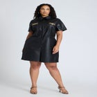 Leather Short Romper image number null