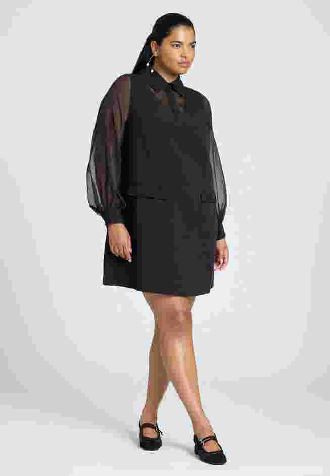 Sheer Sleeve Shirt Dress image number 0
