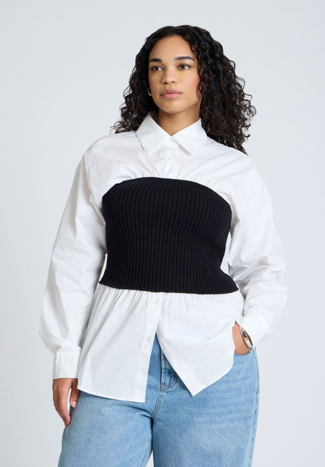 Sweater Tube Twofer Top image number 0