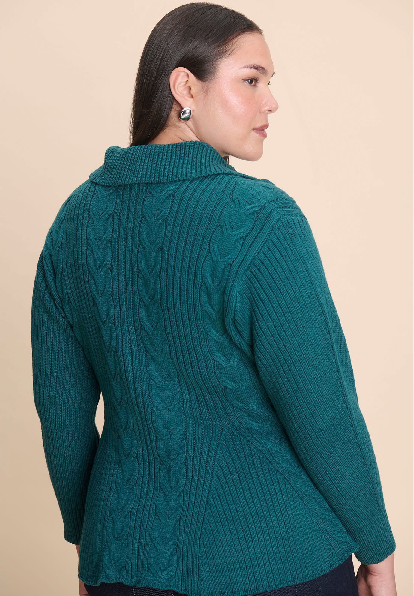 Peplum Zipper Sweater image number 2