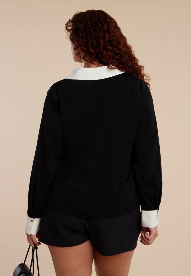Combo Collared Long Sleeve Shirt image number null