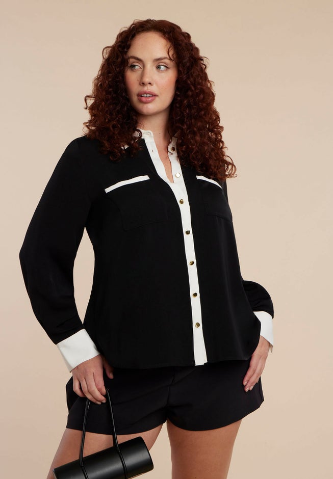 Combo Collared Long Sleeve Shirt image number null