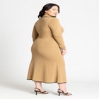 Ribbed Sweater Dress With Collar image number null