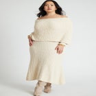 Off The Shoulder Maxi Sweater Dress image number null