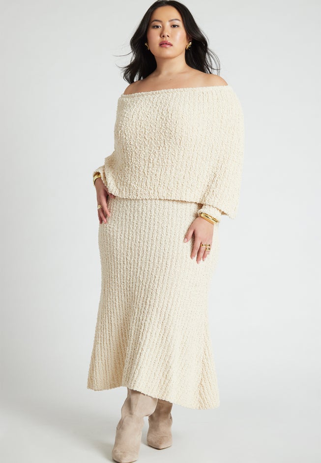 Off The Shoulder Maxi Sweater Dress image number 1