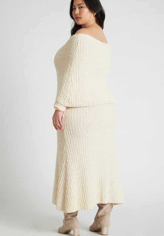 Off The Shoulder Maxi Sweater Dress image number null