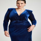 Velvet Tie Waist Gown image number null
