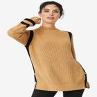 Side Stripe Mockneck Sweater image number null